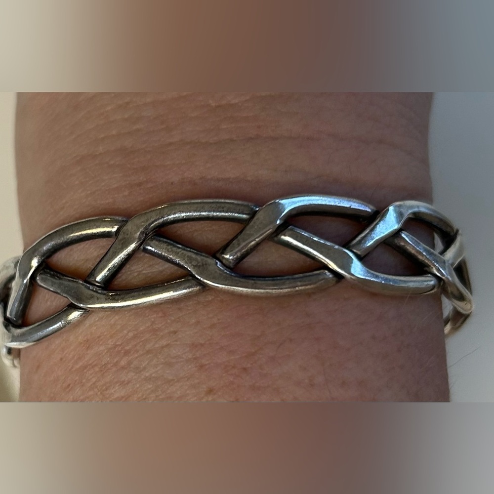 Vintage Sterling Silver Braided Cuff Bracelet TAXCO 925